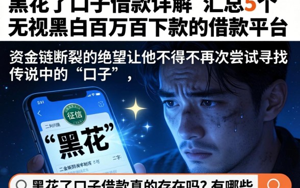 黑花了口子借款详解，汇总5个无视黑白百分百下款的借款平台