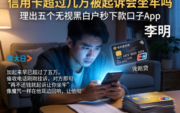 信用卡超过几万被起诉会坐牢吗，理出五个无视黑白户秒下款口子app