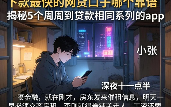 下款最快的网贷口子哪个靠谱，揭秘5个周周到贷款相同系列的app