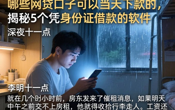 哪些网贷口子可以当天下款的,揭秘5个凭身份证借款的软件