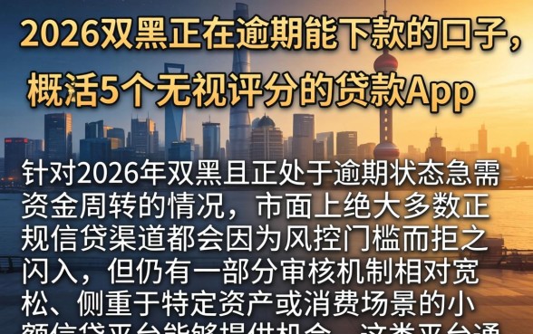 2026双黑正在逾期能下款的口子，概括5个无视评分的贷款app