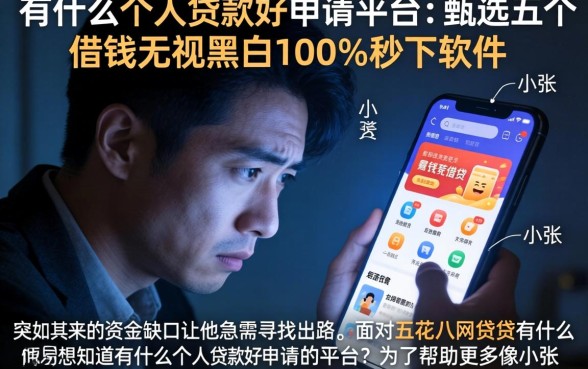 有什么个人贷款好申请的平台，甄选五个借钱无视黑白100%秒下软件