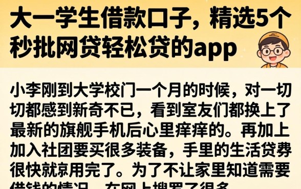 大一学生借款口子，精选5个秒批网贷轻松贷的app