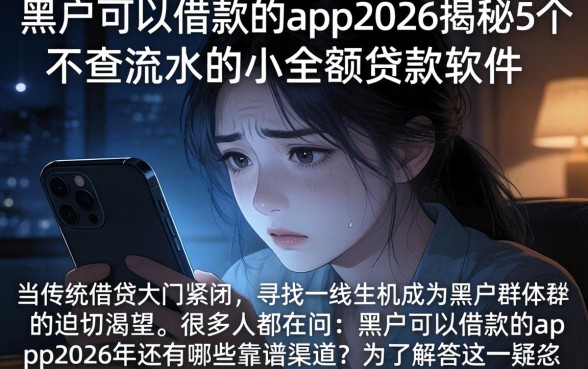 黑户可以借款的app2026,揭秘5个不查流水的小额度贷款软件