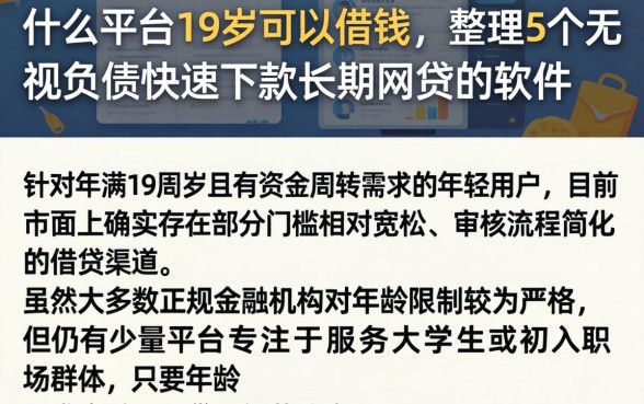 什么平台19岁可以借钱，整理5个无视负债快速下款长期网贷的软件