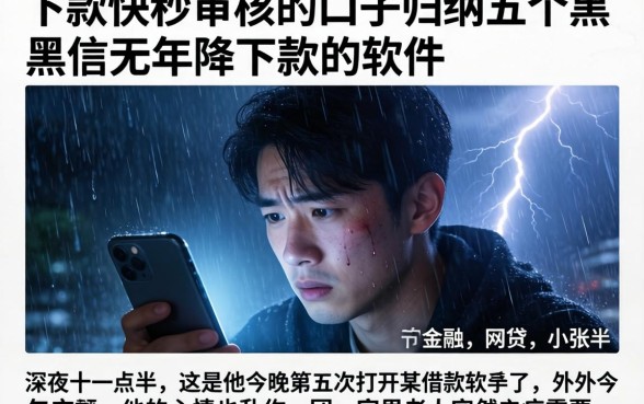 下款快秒审核的口子，归纳五个黑户无条件下款的软件