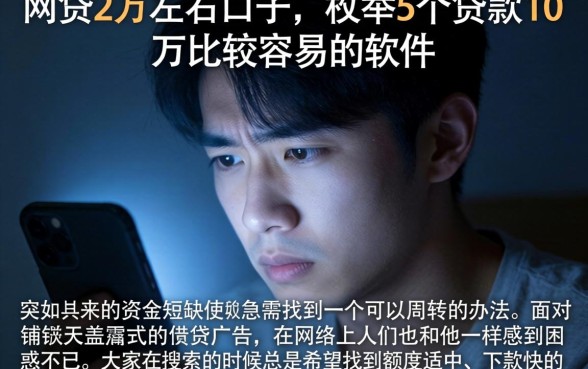 网贷2万左右口子，枚举5个贷款10万比较容易的软件