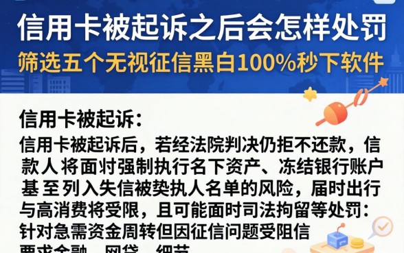 信用卡被起诉之后会怎样处罚，筛选五个无视征信黑白100%秒下软件