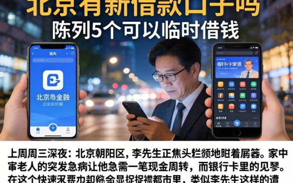 北京有新借款口子吗，陈列5个手机可以临时借钱的软件