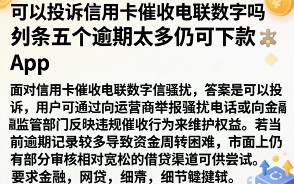 可以投诉信用卡催收电联数字吗，条列五个逾期太多仍可下款的app