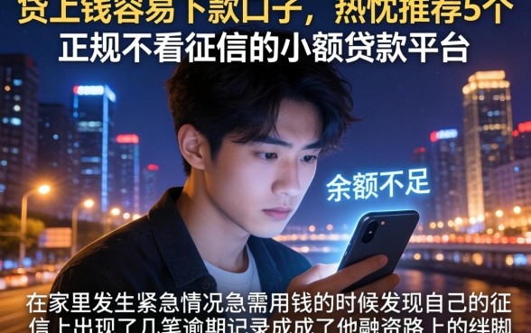 贷上钱容易下款口子，热忱推荐5个正规不看征信的小额贷款平台