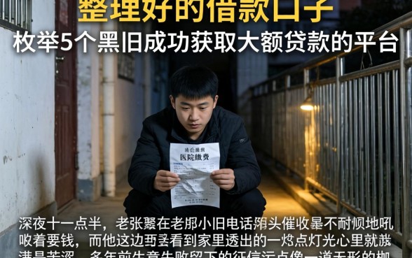 整理好的借款口子，枚举5个黑户成功获取大额贷款的平台