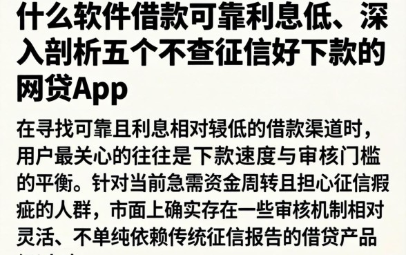 什么软件借款可靠利息低，深入剖析五个不查征信好下款的网贷app