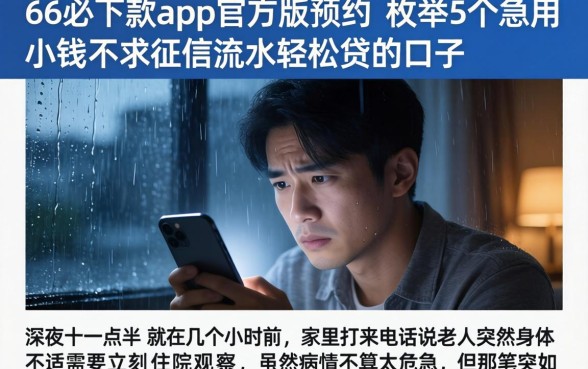 66必下款app官方版预约，枚举5个急用小钱不求征信流水轻松贷的口子