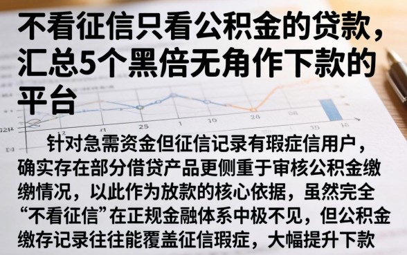 不看征信只看公积金的贷款，汇总5个黑户无条件下款的平台
