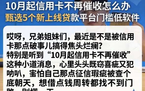 10月起信用卡不再催收怎么办，甄选5个新上线贷款平台门槛低软件