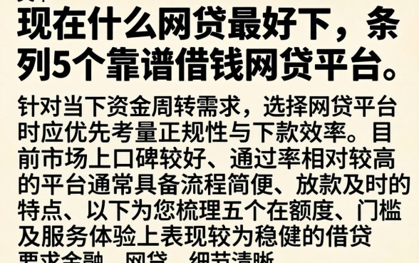 现在什么网贷最好下，条列5个靠谱借钱的网贷平台