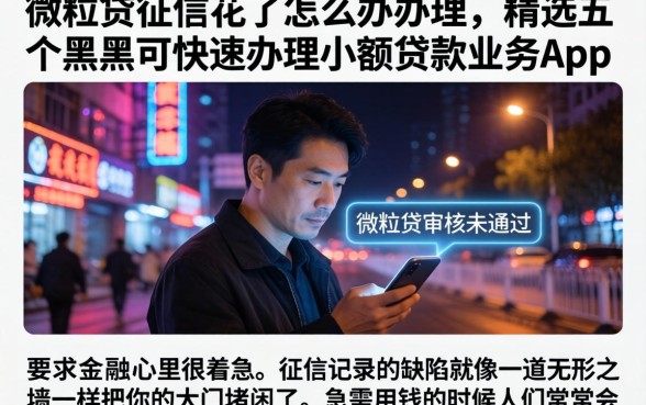 微粒贷征信花了怎么办理，精选五个黑户可快速办理小额贷款业务的app