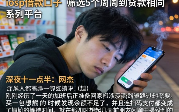 iosp借款口子，筛选5个周周到贷款相同系列的平台