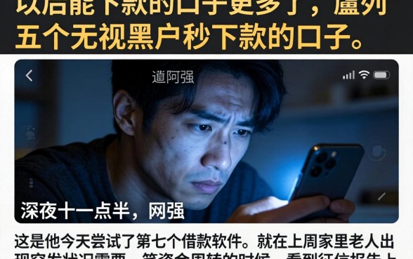 以后能下款的口子更多了，胪列五个无视黑户秒下款的口子