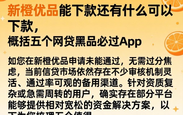 新橙优品能下款还有什么可以下款，概括五个网贷黑户必过app