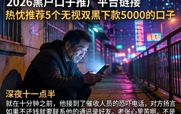 2026黑户口子推广平台链接，热忱推荐5个无视双黑下款5000的口子