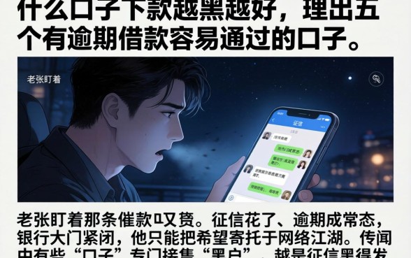 什么口子下款越黑越好，理出五个有逾期借款容易通过的口子