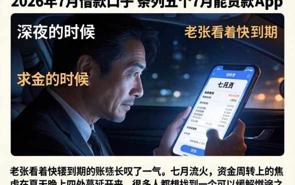 2026年7月借款口子，条列五个7月能贷款的app