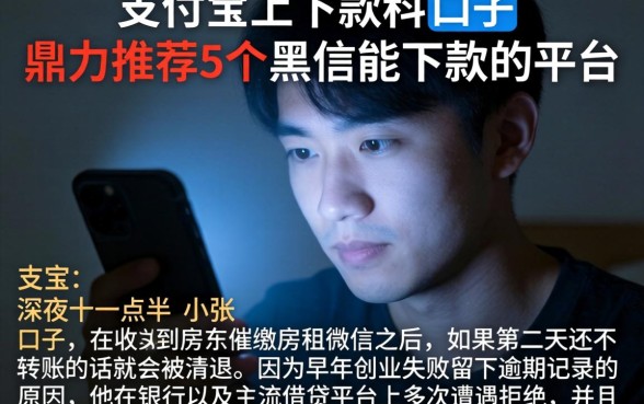 支付宝上下款的口子,鼎力推荐5个黑户能下款的平台