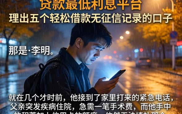 贷款最低利息的平台，理出五个轻松借款无征信记录的口子