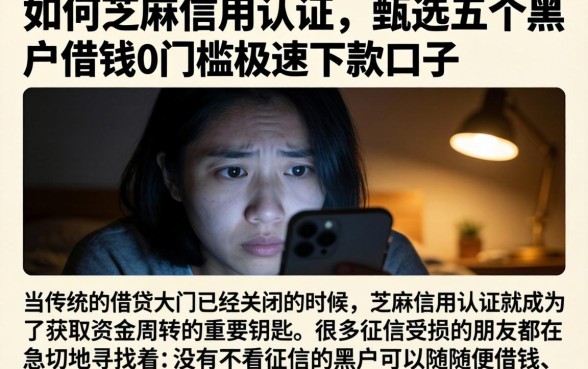 如何芝麻信用认证，甄选五个黑户借钱0门槛极速下款口子