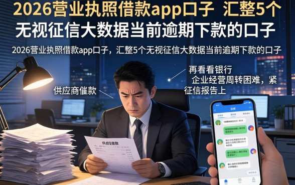 2026营业执照借款app口子，汇整5个无视征信大数据当前逾期下款的口子