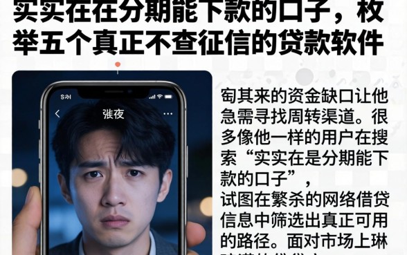 实实在在分期能下款的口子，枚举五个真正不查征信的贷款软件