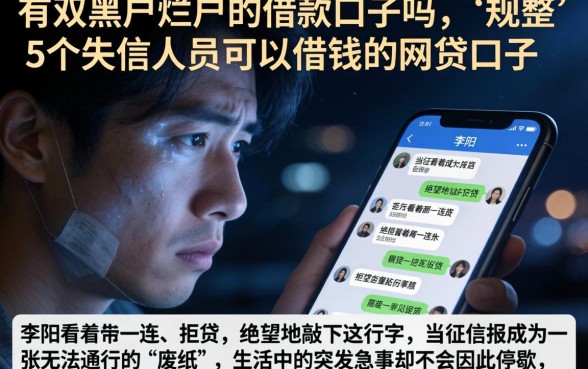 有双黑户烂户的借款口子吗，规整5个失信人员可以借钱的网贷口子