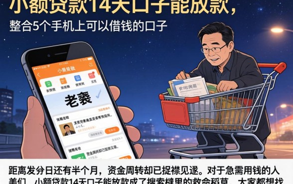 小额贷款14天口子能放款，整合5个手机上可以借钱的口子