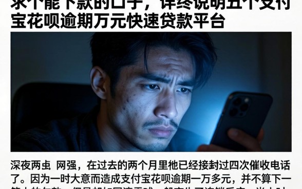 求个能下款的口子，详尽说明五个支付宝花呗逾期万元快速贷款平台