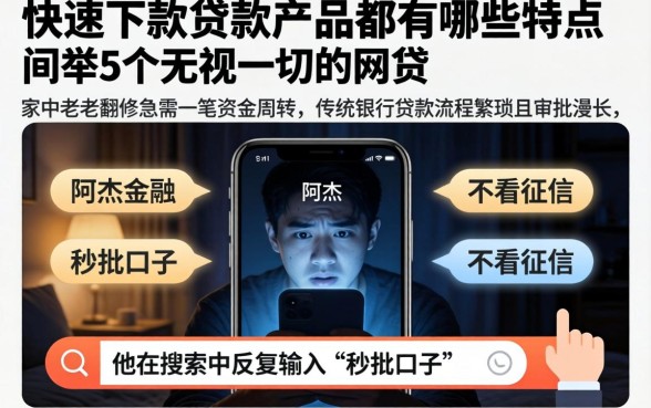 快速下款的贷款产品都有哪些特点，枚举5个无视一切的网贷