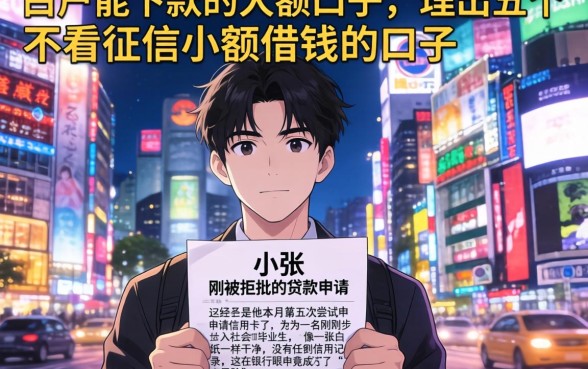 白户能下款的大额口子，理出五个不看征信小额借钱的口子