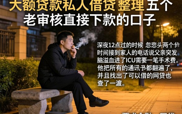 大额贷款私人借贷，整理五个不审核直接下款的口子