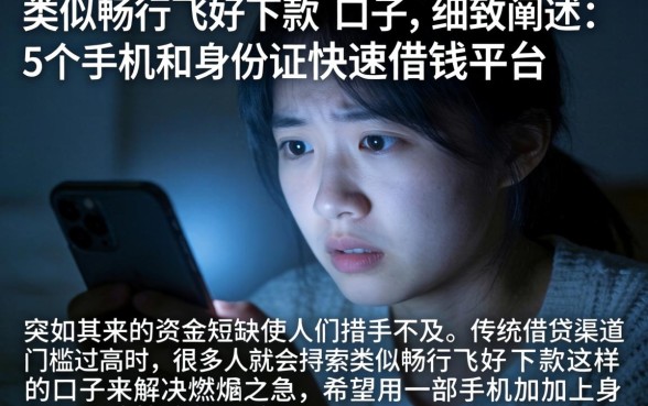 类似畅行飞好下款的口子，细致阐述5个手机和身份证快速借钱平台