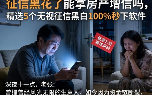 征信黑花了能拿房产增信吗,精选5个无视征信黑白100%秒下软件