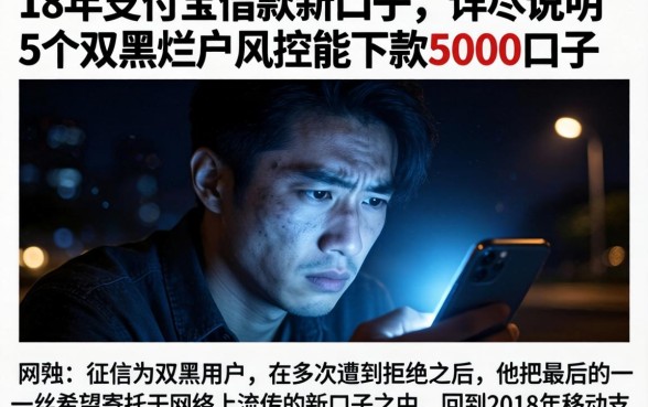 18年支付宝借款新口子，详尽说明5个双黑烂户风控能下款5000口子