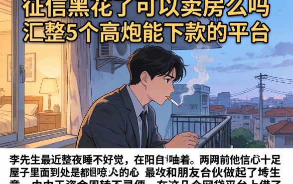 征信黑花了可以卖房么吗，汇整5个高炮能下款的平台