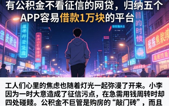 有公积金不看征信的网贷，归纳五个APP容易借款1万块的平台