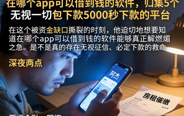 在哪个app可以借到钱的软件，归集5个无视一切包下款5000秒下款的平台