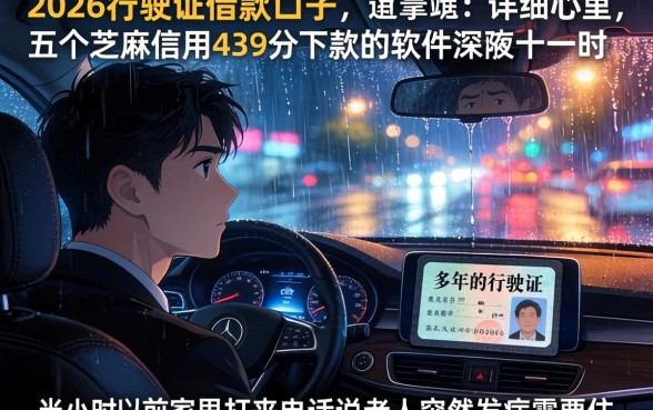 2026行驶证借款口子，详细阐述五个芝麻信用439分下款的软件