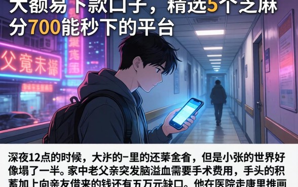 大额易下款的口子，精选5个芝麻分700能秒下的平台
