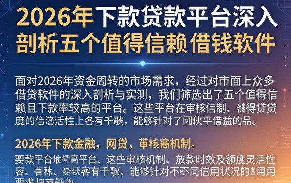 2026年下款的贷款平台，深入剖析五个值得信赖的借钱软件