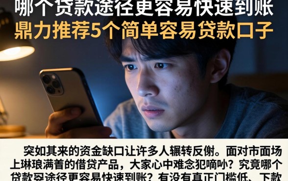哪个贷款途径更容易快速到账，鼎力推荐5个简单容易贷款口子
