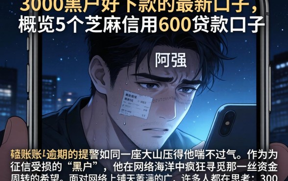 3000黑户好下款的最新口子，概览5个芝麻信用600贷款口子